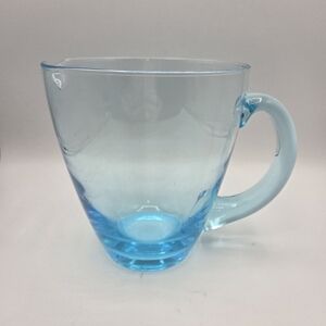 Vintage Aqua Glass Pitcher